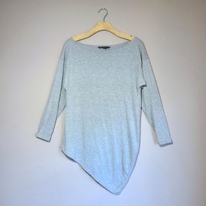 Armani Exchange Gray Off Shoulder Longsleeve T-shirt